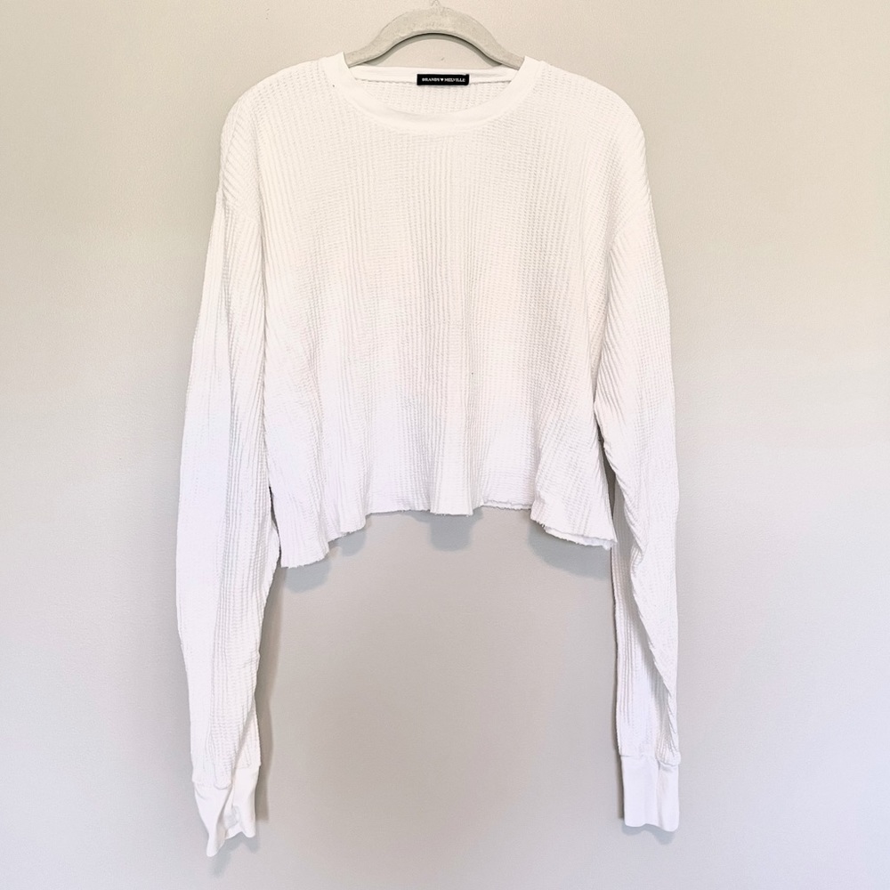 Brandy Melville Cropped Waffle Tee